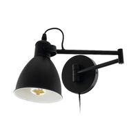 SAN PERI 1lt E27 Adjustable Metal Wall Light with Flex & Plug
