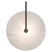 BOWER 5w 250mm Alabaster Round with Metal Arch LED Wall Light