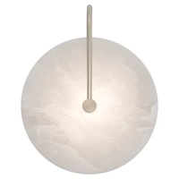BOWER 5w 250mm Alabaster Round with Metal Arch LED Wall Light