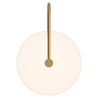 BOWER 5w 200mm Alabaster Round with Metal Arch LED Wall Light