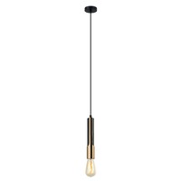GOLDA 1lt Vertical Antique Brass Plate Tube Flex Pendant (globe not included)