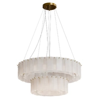 MIRAGE 28lt 800mm + 450mm Alabaster 2-Tier Round Pendant
