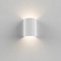 MUNIA 2lt GU10 220mm Ribbed Gypsum Paintable Wall Light