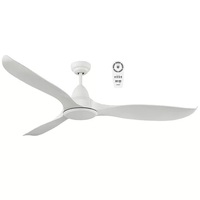 WAVE 1300mm DC 18w Tricolour LED 3 Blade ABS Ceiling Fan with Remote
