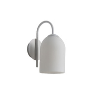 ARLEY 1lt Ribbed Opal Glass Wall Light