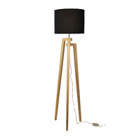 LUND 1lt Timber Floor Lamp