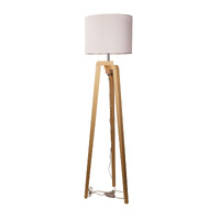LUND 1lt Timber Floor Lamp