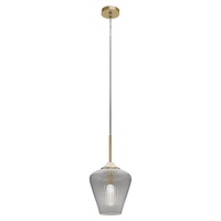 RIBBON 1lt 230mm Ribbed Glass Pendant