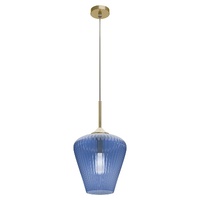 RIBBON 1lt 280mm Ribbed Glass Pendant