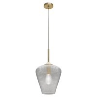 RIBBON 1lt 280mm Ribbed Glass Pendant