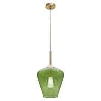 RIBBON 1lt 280mm Ribbed Glass Pendant