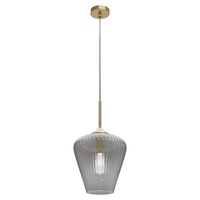 RIBBON 1lt 280mm Ribbed Glass Pendant