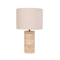 SAGITTA 1lt 400mm Travertine Oblong Table Lamp