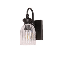 SINO 1lt Ribbed Glass Wall Light