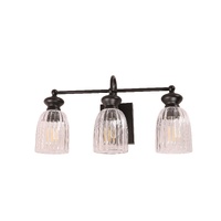SINO 3lt Ribbed Glass Wall Light