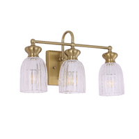SINO 3lt Ribbed Glass Wall Light