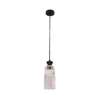 SINO 1lt 120mm Ribbed Clear Glass Pendant