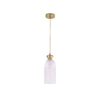SINO 1lt 120mm Ribbed Clear Glass Pendant